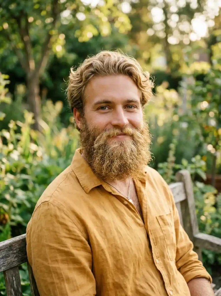 Blonde Beard with Defined Natural Texture for Organic Striking