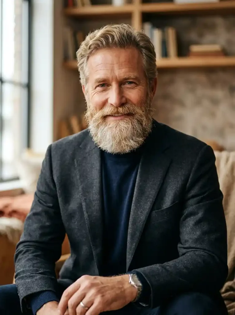 Blonde Beard with Salt and Pepper Mix for Distinguished Striking