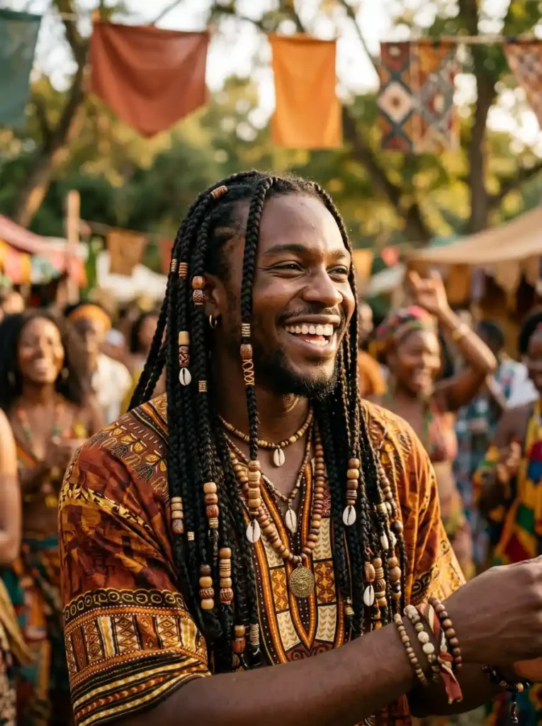 20 Box Braids for Men That Make a Bold Style Statement 10 Box Braids with Beads — Wooden and Shell Varieties
