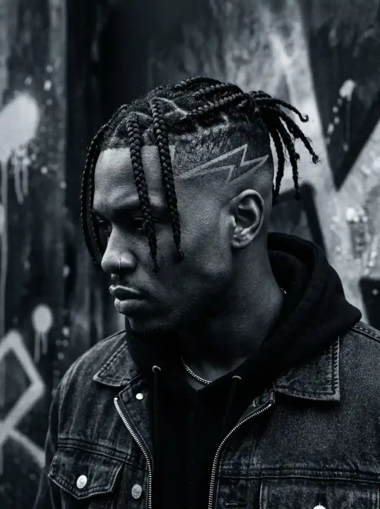 20 Box Braids for Men That Make a Bold Style Statement 18 Box Braids with Shaved Side Design