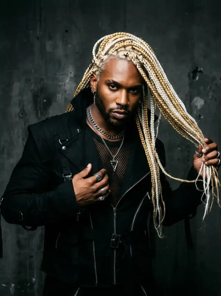 20 Box Braids for Men That Make a Bold Style Statement 13 Box Braids with a Bold Blonde Color