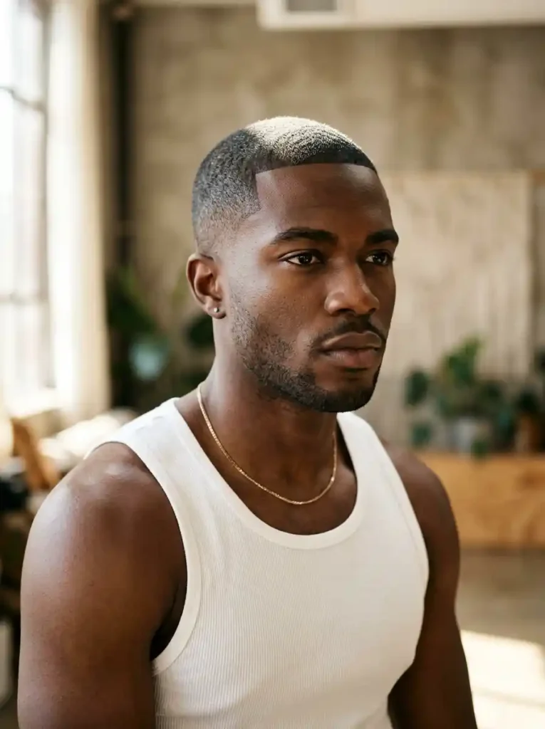 Buzz Cut with Line Up for Maximum Clean Sharp Masculine