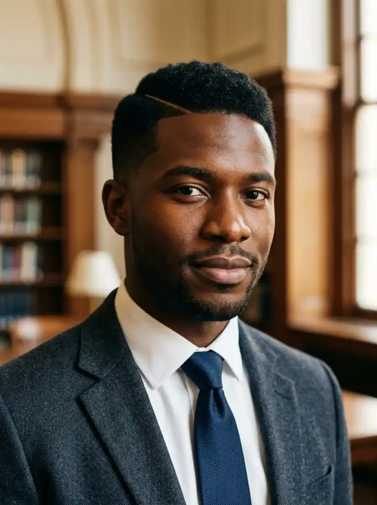 24 Ivy League Haircut Ideas for a Clean Professional Look 17 Classic Ivy League with Defined Side Part on Black Hair for Cultural
