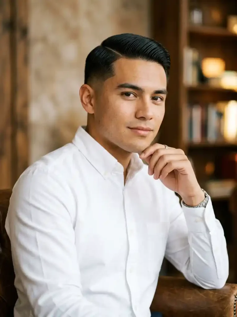 Classic Side Part with Taper Fade for Timeless Sharp Style
