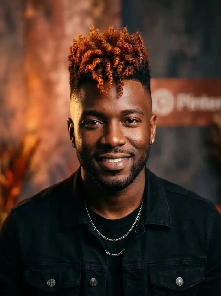 24 Black Mens Mohawk Hairstyles That Stand Out Anywhere 11 Colored Mohawk with Fade for Bold Individual Modern Statement