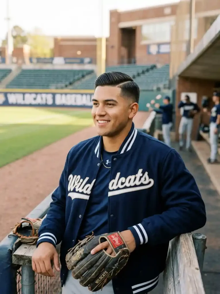 21 Baseball Haircuts That Keep Players Looking Sharp 11 Comb Over with Low Fade for Professional Athletic Elegance