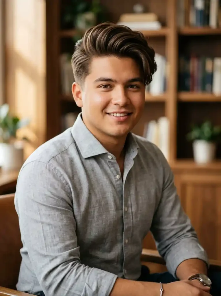 22 Best Hairstyles for Round Faces Men Swear By for Balance 6 Deep Side Part with Volume for Asymmetric Round Face Balance