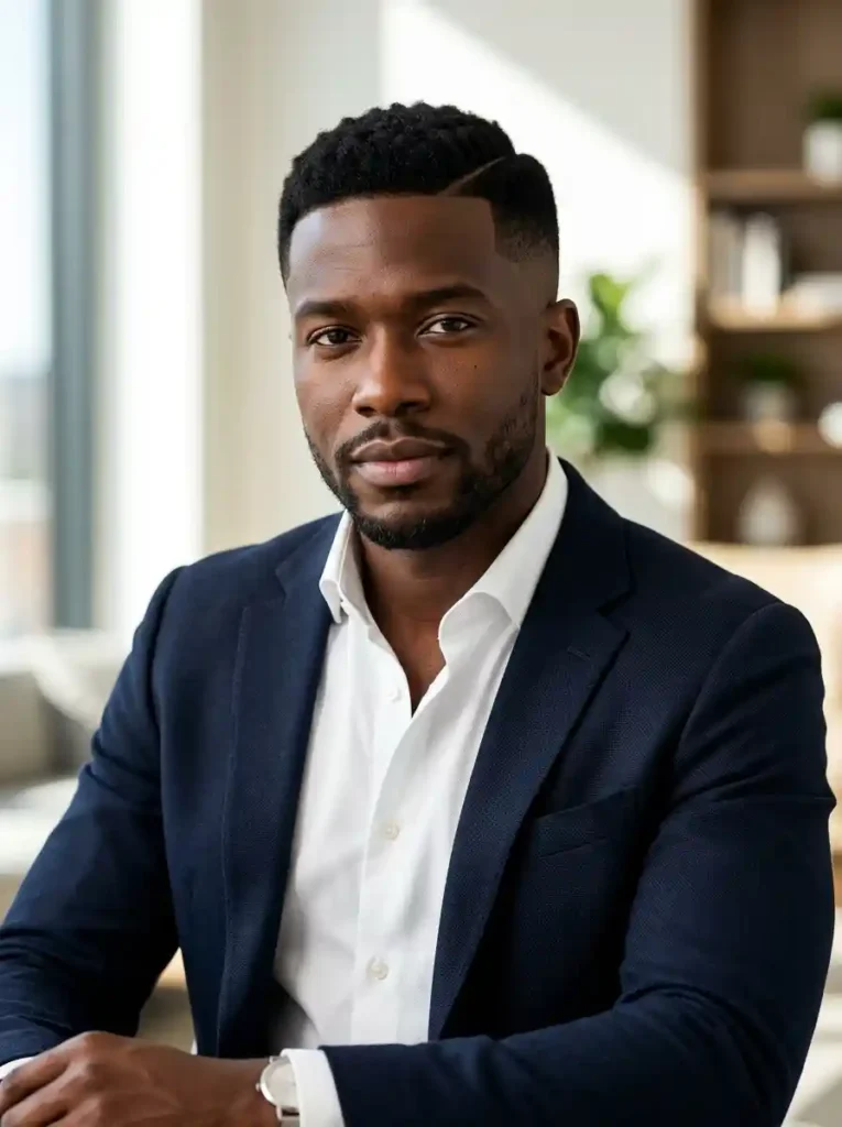 24 Ivy League Haircut Ideas for a Clean Professional Look 22 Deep Skin Toned Ivy League with High Contrast for Maximum Definition