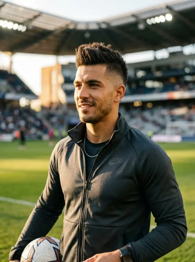 Faux Hawk with Fade for Modern Messi Athletic Expression