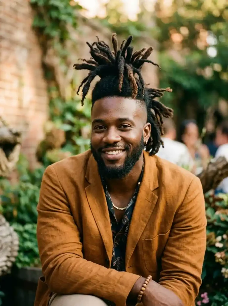 24 Black Mens Mohawk Hairstyles That Stand Out Anywhere 9 Freeform Loc Mohawk for Organic Natural Powerful Character