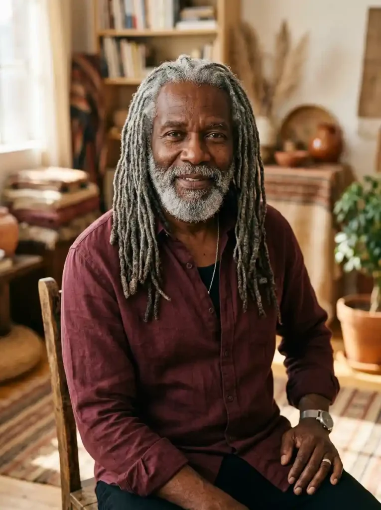 22 Grey Hairstyles Men Can Wear With Confidence 22 Grey Locs at Length for Culturally Magnificent Confident Power