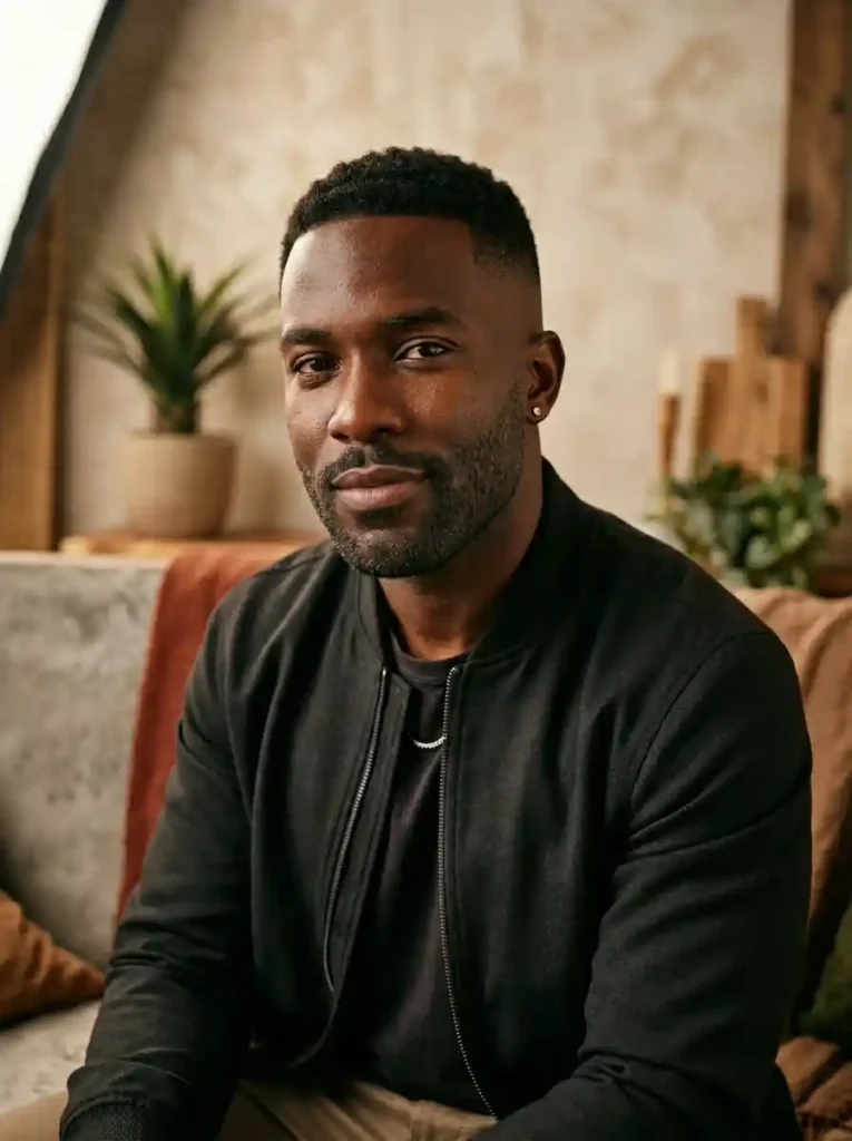 23 Beard Styles for Black Men That Elevate Your Look 14 Heavy Stubble with Skin Fade for Contemporary Natural Elevation