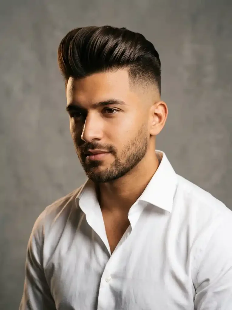 20 Mohawk Fade Ideas That Deliver Maximum Impact 2 High Fade Mohawk with Pompadour Top for Classic Bold Maximum