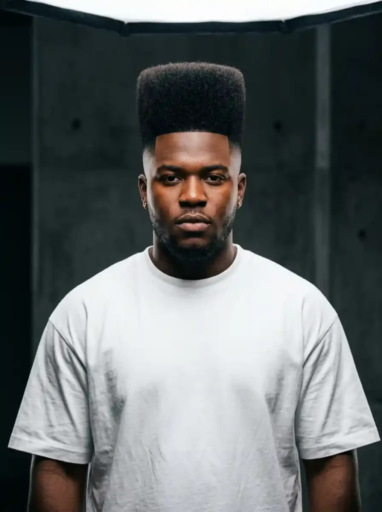 22 Best Hairstyles for Round Faces Men Swear By for Balance 17 High Top Fade for Cultural Maximum Vertical Elongating Power