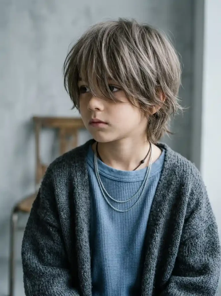 Long Textured Fringe with Layers