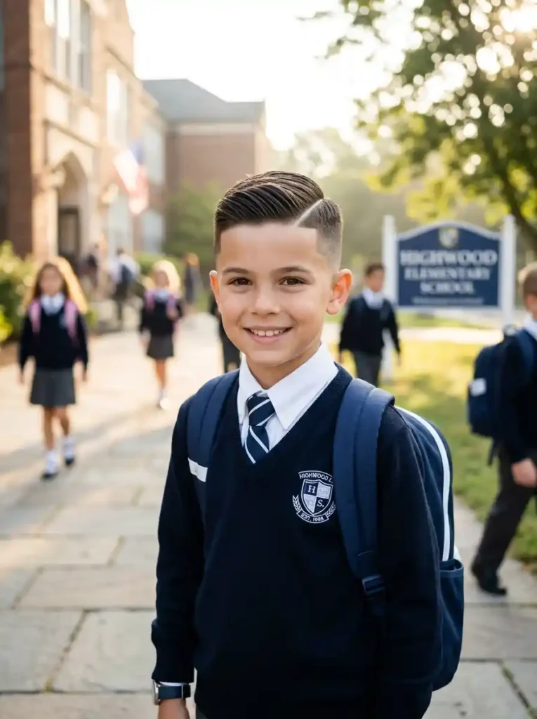 21 Boys Fade Haircuts Every Parent Will Want to Save 11 Mid Fade with Hard Part for School Age Boys
