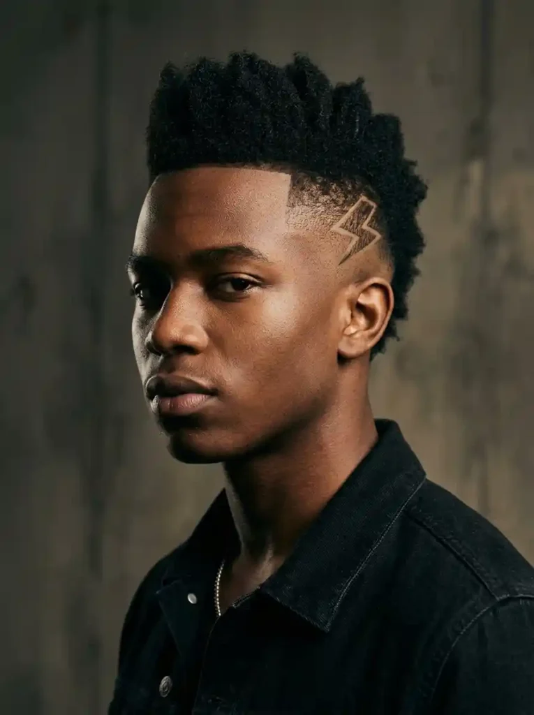 20 Mohawk Fade Ideas That Deliver Maximum Impact 10 Mohawk Fade with Design Cut for Graphic Individual Maximum
