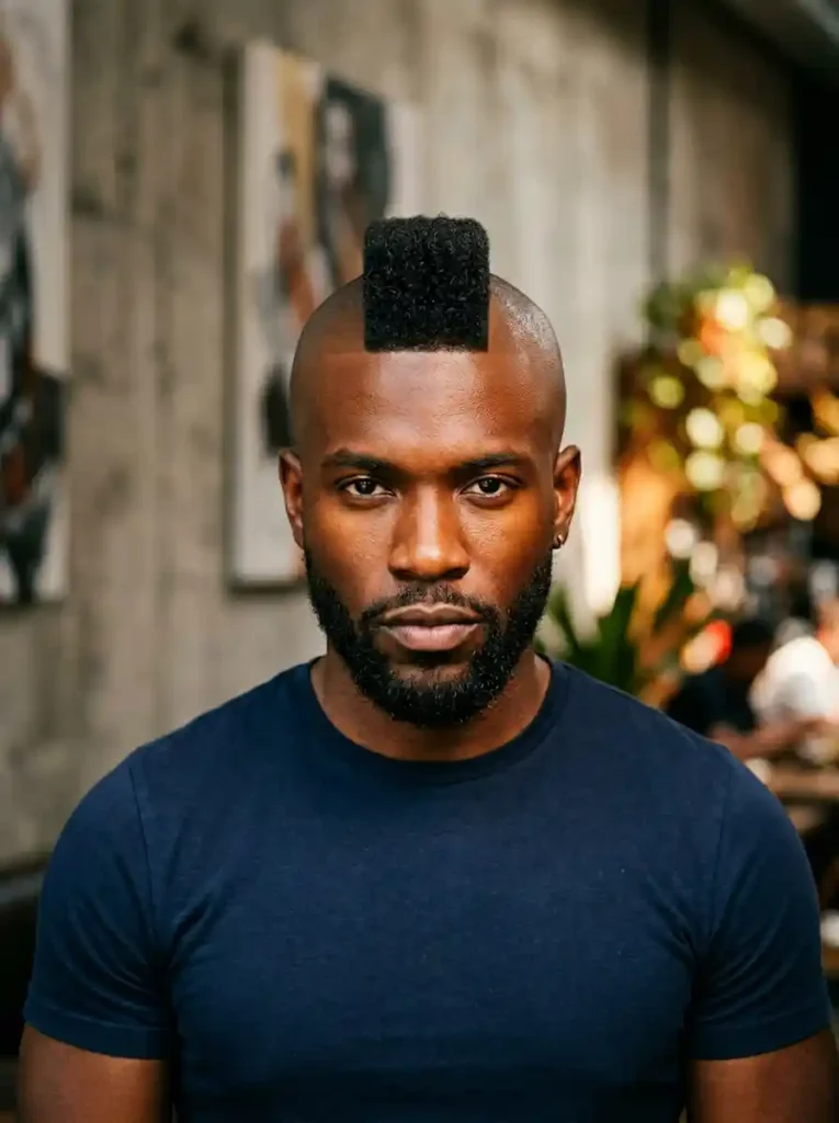 20 Mohawk Fade Ideas That Deliver Maximum Impact 8 Mohawk Fade with Flat Top for Graphic Cultural Maximum