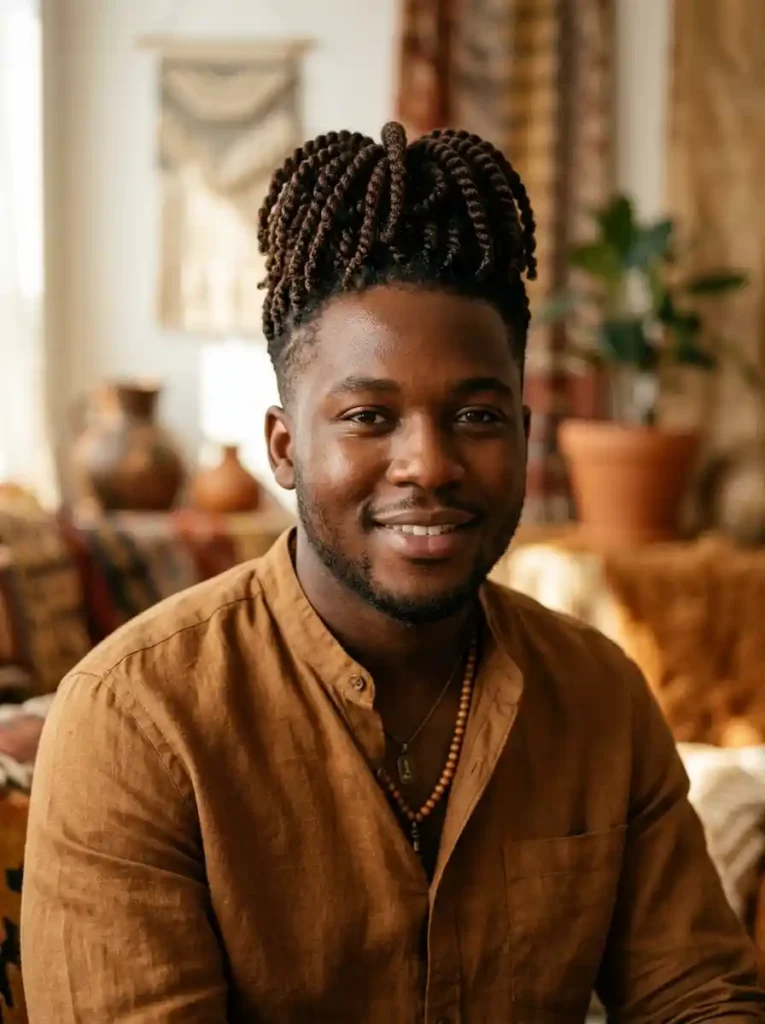 22 Best Hairstyles for Round Faces Men Swear By for Balance 18 Natural Twists with Height for Cultural Elongating Balance