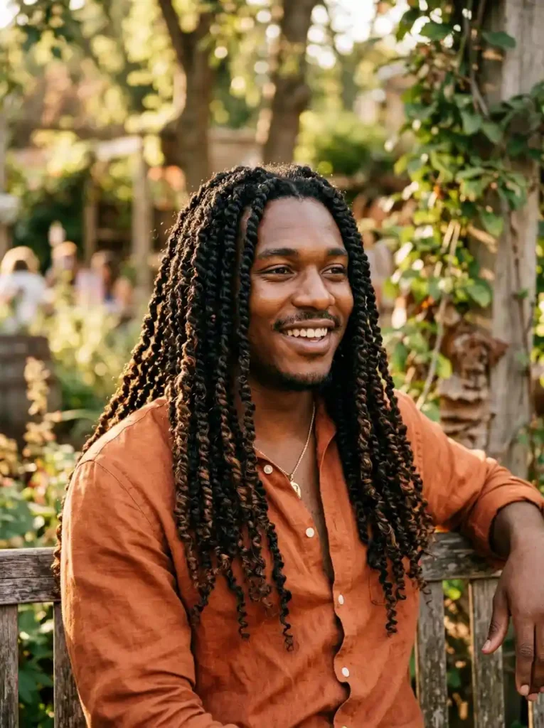 21 Twist Hairstyles for Men That Instantly Upgrade Your Style 6 Passion Twists for Romantic Boho Textured Length