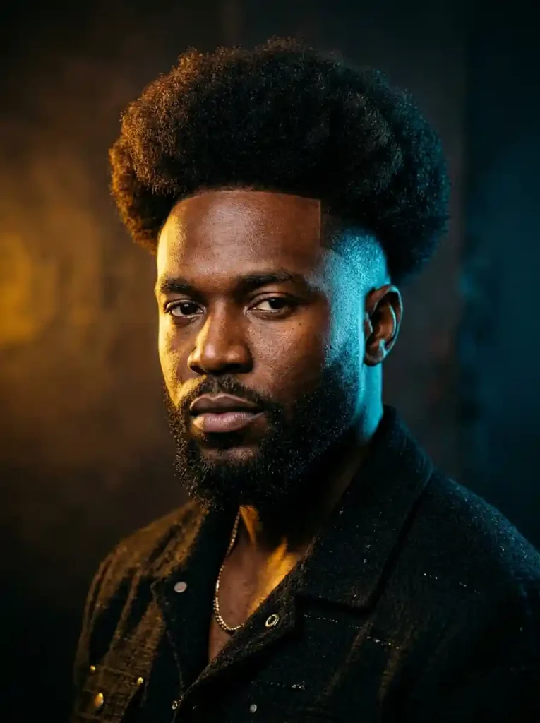 Razor Shaved Sides with Afro Top