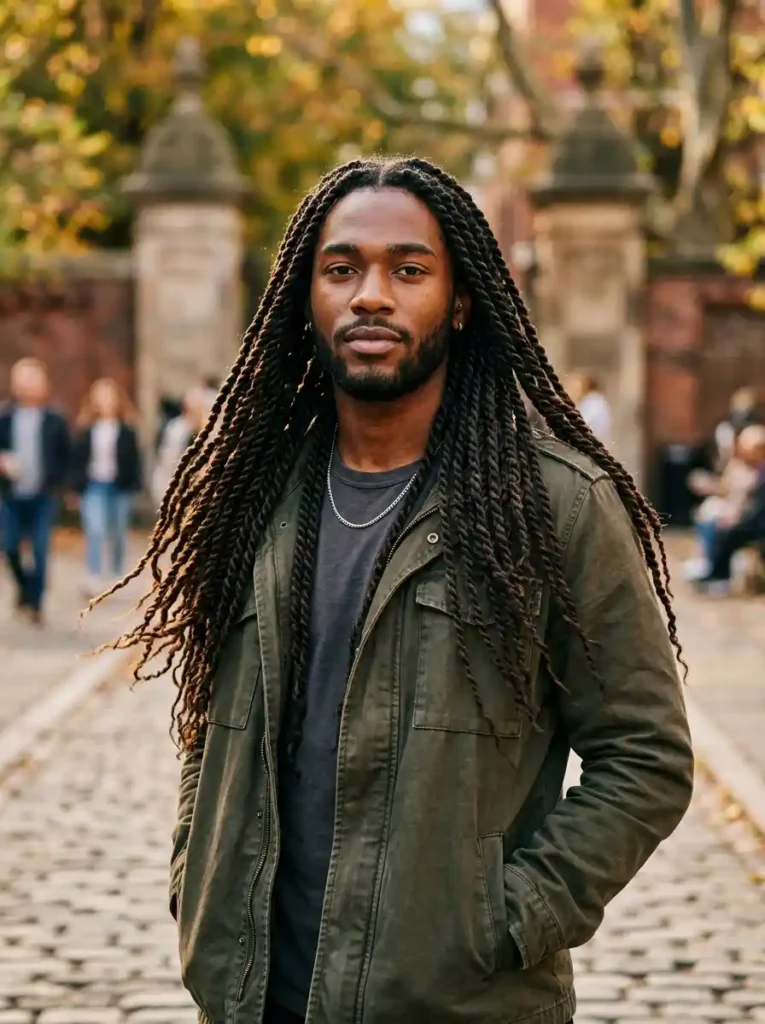 21 Twist Hairstyles for Men That Instantly Upgrade Your Style 4 Senegalese Twists for Versatile Long Length Bold Style