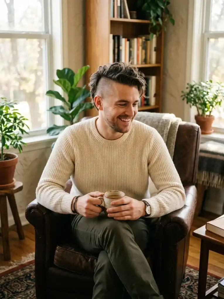 Shaved Sides with Tousled Medium Length Top