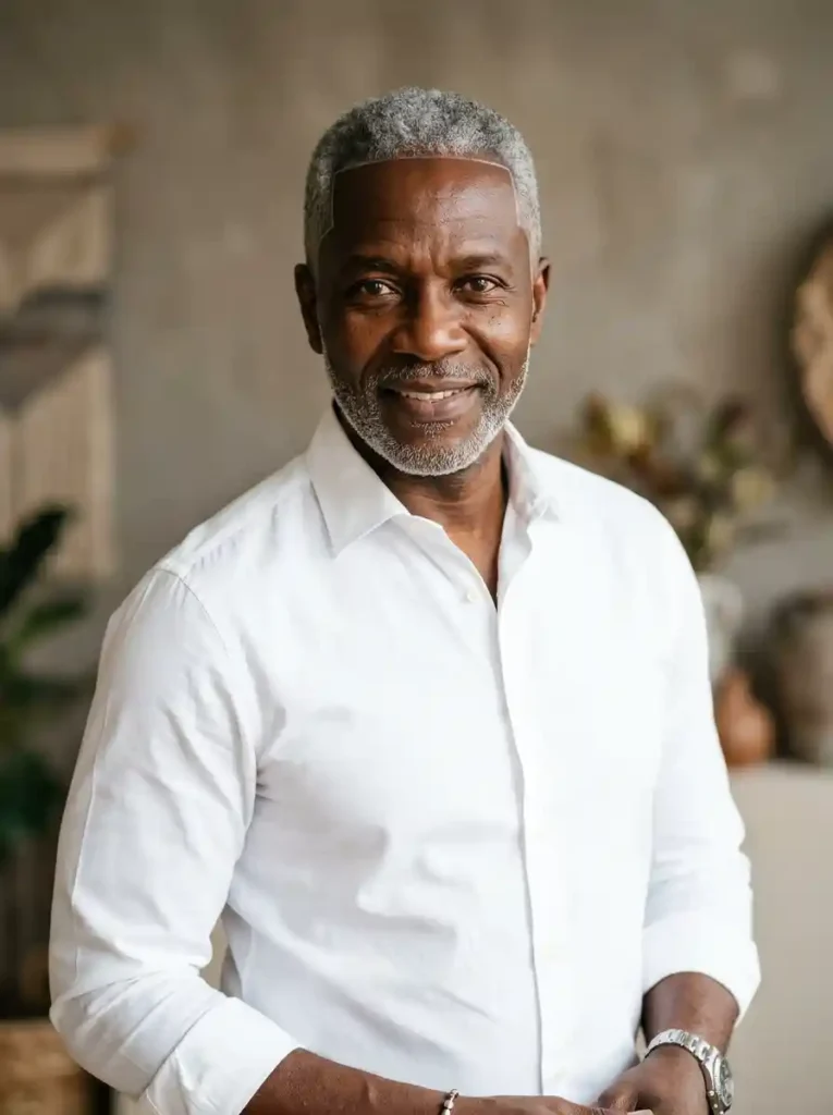 22 Grey Hairstyles Men Can Wear With Confidence 17 Short Grey Natural with Line Up for Clean Confident Cultural Power