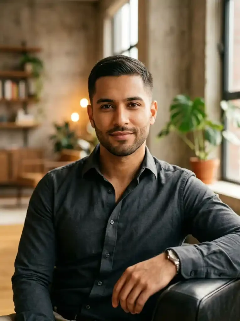 24 Ivy League Haircut Ideas for a Clean Professional Look 19 Short Ivy League with Stubble Beard for Modern Professional Edge