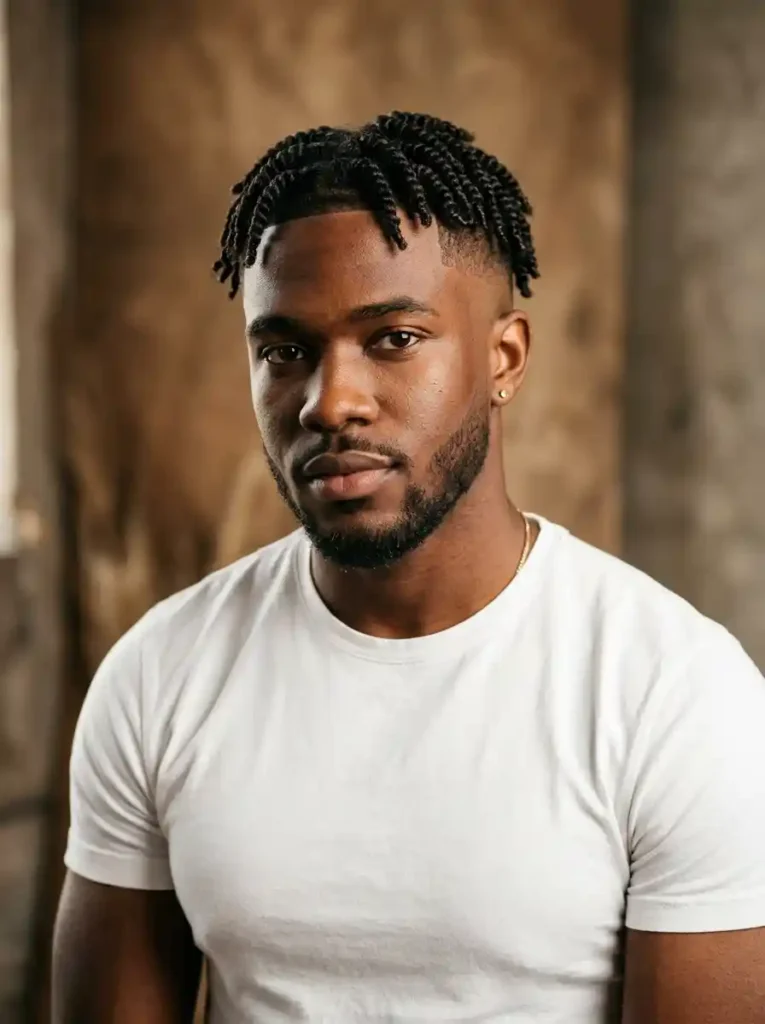 21 Twist Hairstyles for Men That Instantly Upgrade Your Style 5 Short Twist Fade for Clean Bold Modern Natural