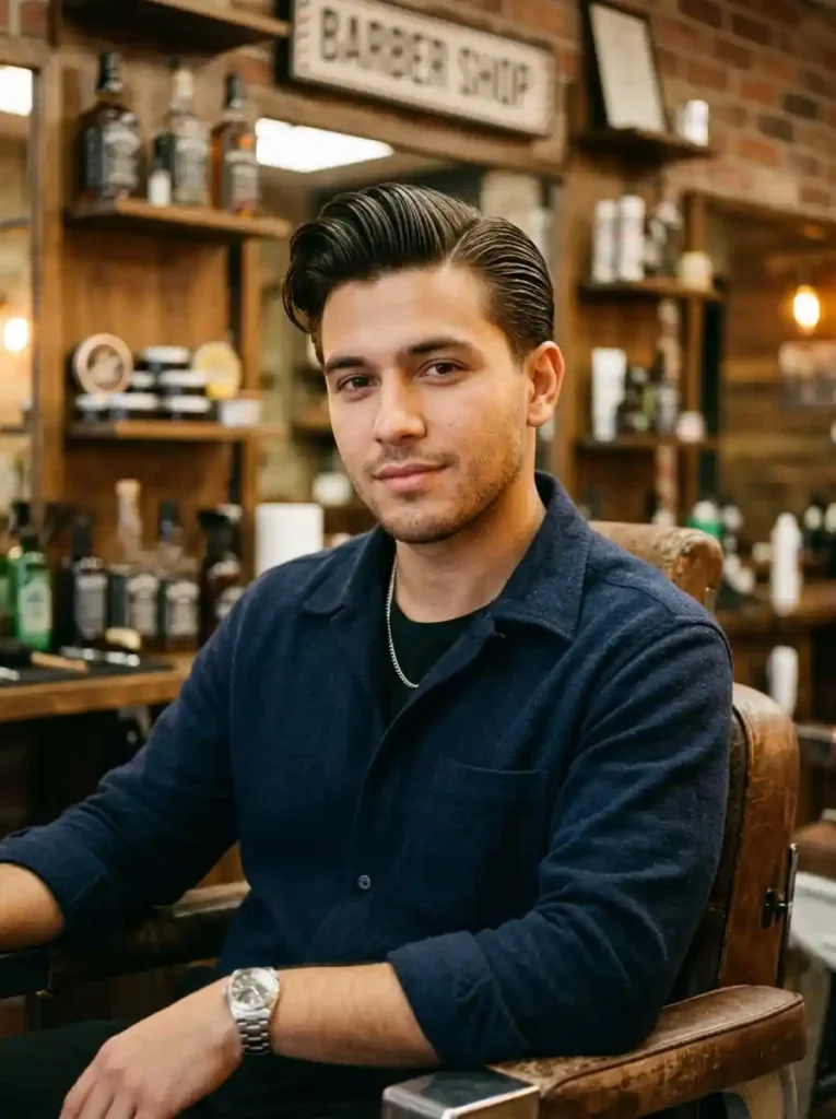 21 Greaser Hairstyles for Men That Define Vintage Cool 10 Side Part Greaser with Slicked Sides for Debonair Vintage Cool