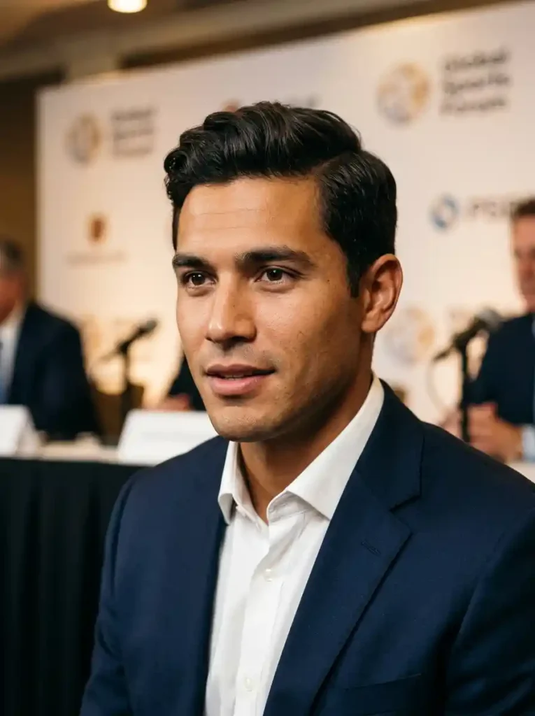 Side Part with Natural Volume for Barcelona Press Conference Classic