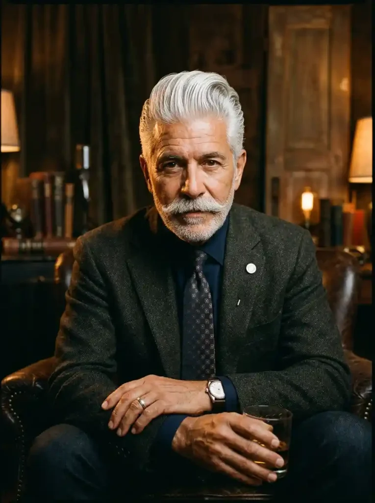 21 Greaser Hairstyles for Men That Define Vintage Cool 21 Silver Greaser Pompadour for Iconic Distinguished Vintage Power