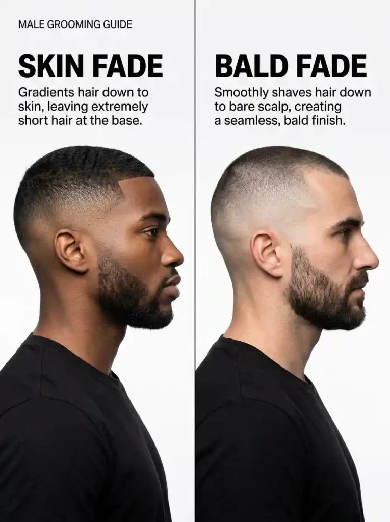 24 Haircut Numbers Explained for the Perfect Barber Visit 11 Skin Fade vs. Bald Fade — Knowing the Difference