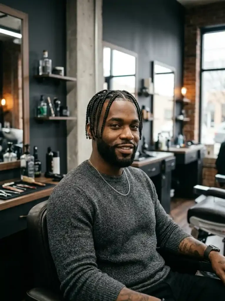 20 Box Braids for Men That Make a Bold Style Statement 3 Small Box Braids with Fade Sides