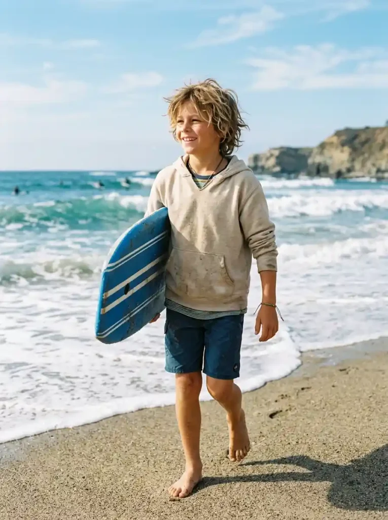 Surfer Shag with Natural Beach Waves