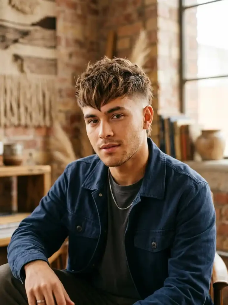 20 Mohawk Fade Ideas That Deliver Maximum Impact 5 Textured Fringe Mohawk with Mid Fade for Modern Individual