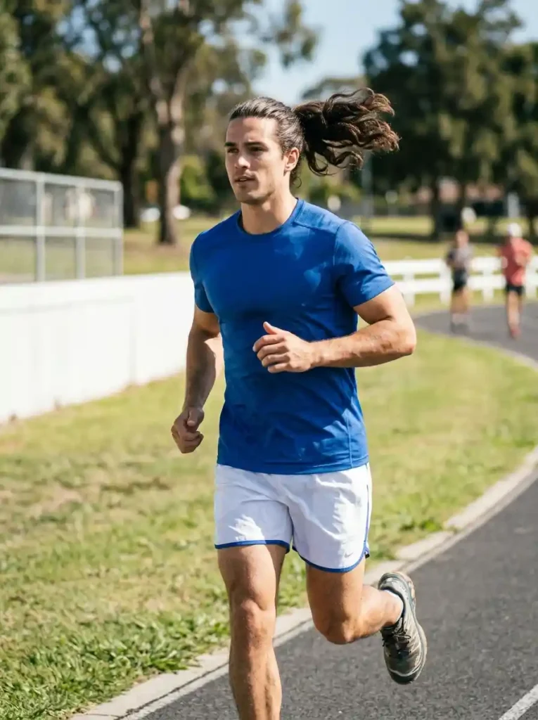 21 Mens Ponytail Hairstyles That Blend Style and Confidence 14 The Athletic Ponytail — High Performance Meets High Style