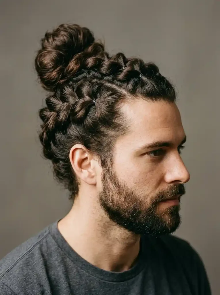 The Braided Pull Through Style Into Top Bun