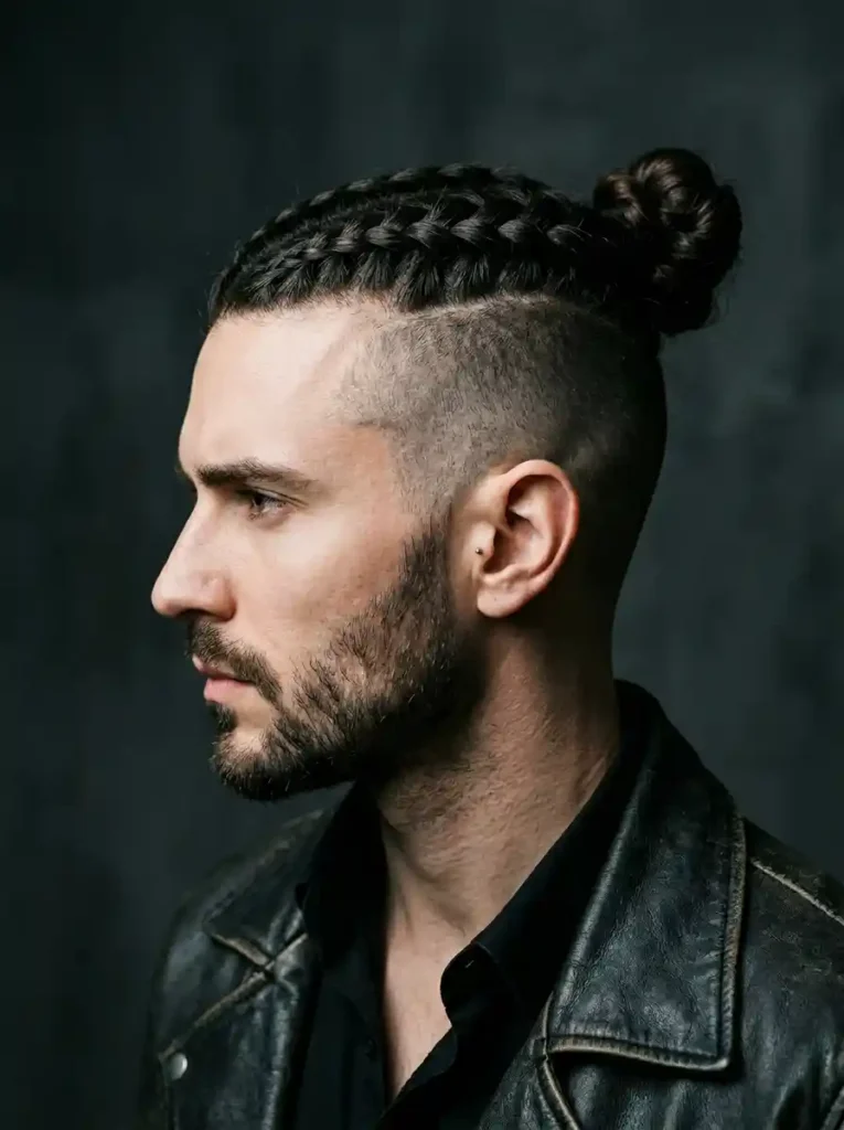 The Braided Undercut Bun for Maximum Contrast