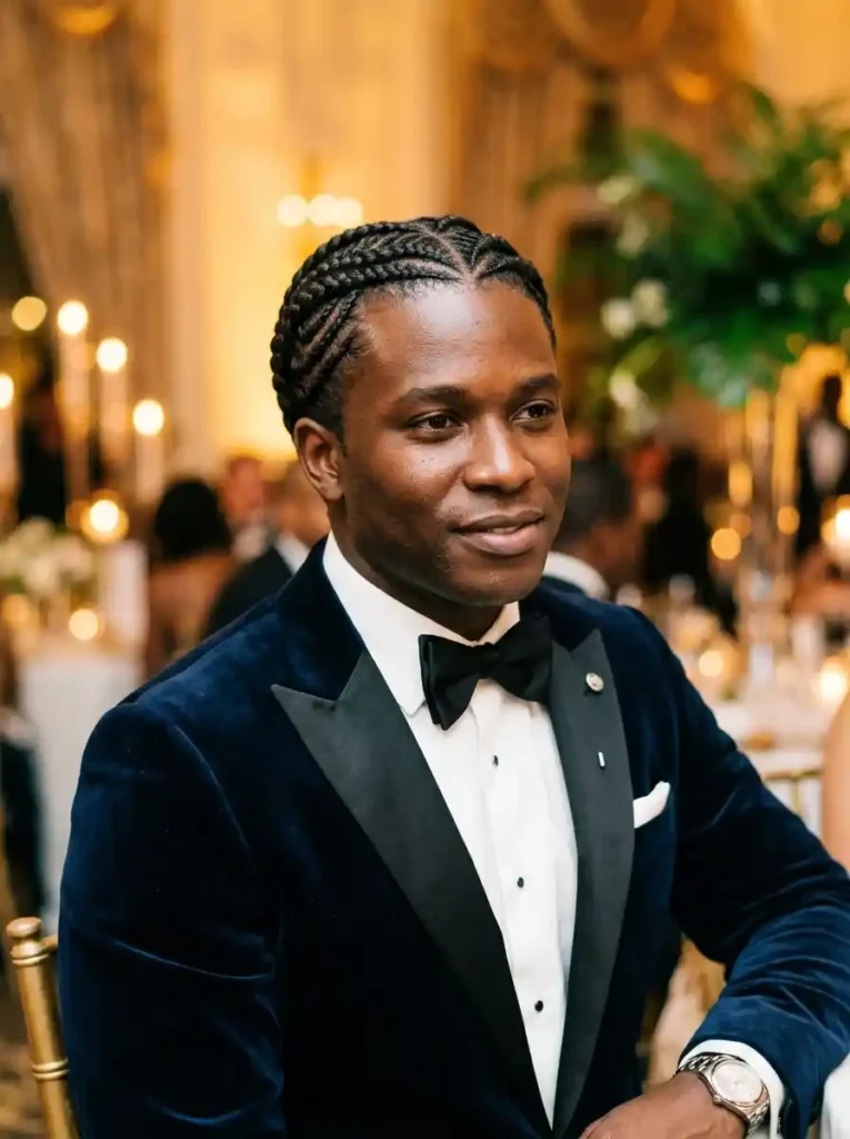 24 Cornrow Hairstyles for Men That Never Go Out of Style 16 The Cornrow Crown for Formal and Special Occasion Styling