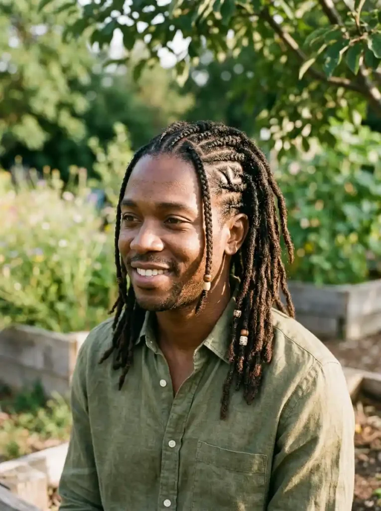 24 Cornrow Hairstyles for Men That Never Go Out of Style 21 The Cornrows and Dreads Hybrid for the Natural Hair Explorer