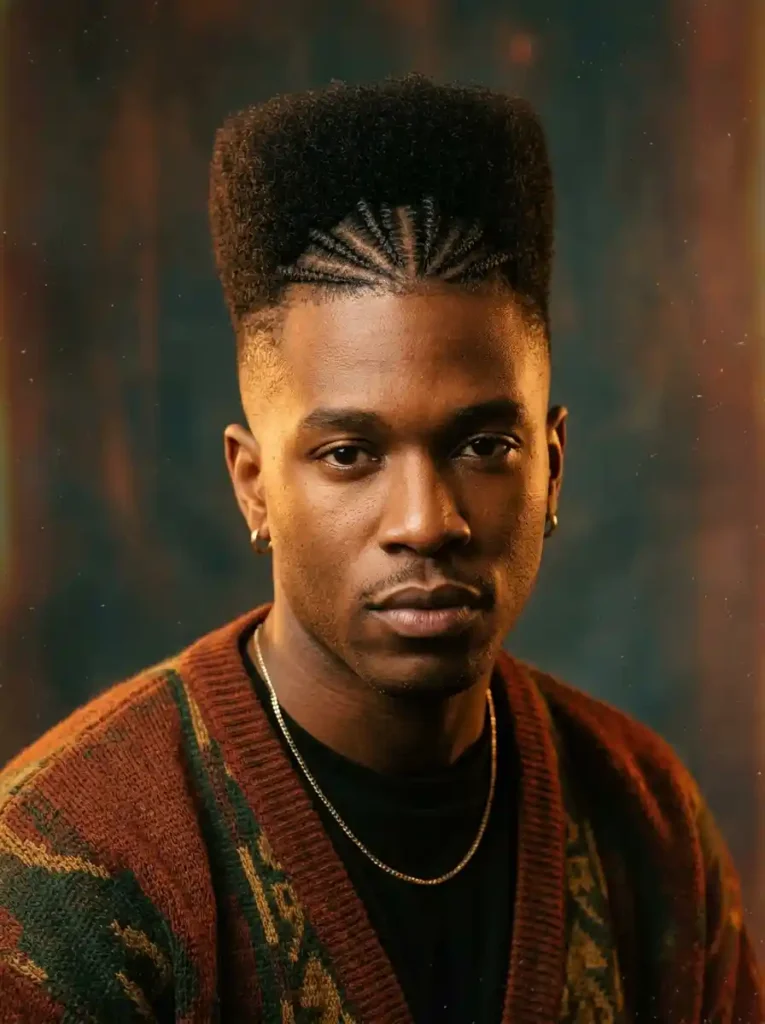 24 Cornrow Hairstyles for Men That Never Go Out of Style 23 The Cornrows in High Top Fade Configuration