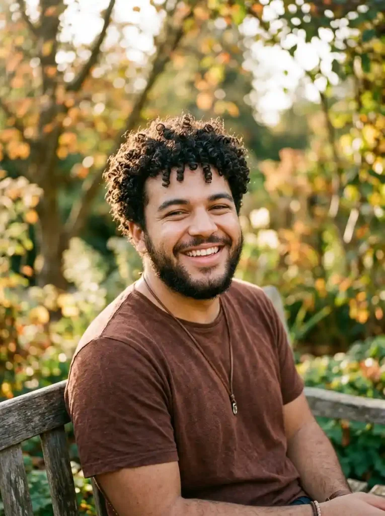 The Curly Crop Embraces Natural Texture for Round Faces