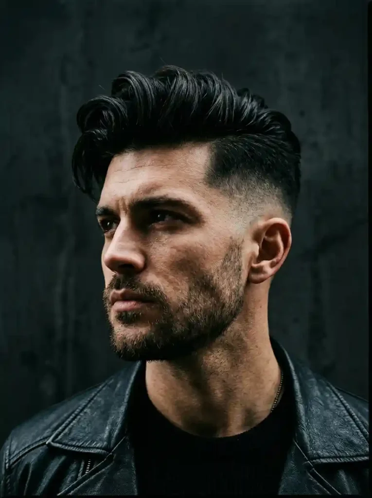 23 Pompadour Hairstyles Men Love for Timeless Style 3 The Disconnected Pompadour That Defines Barbering Boldness
