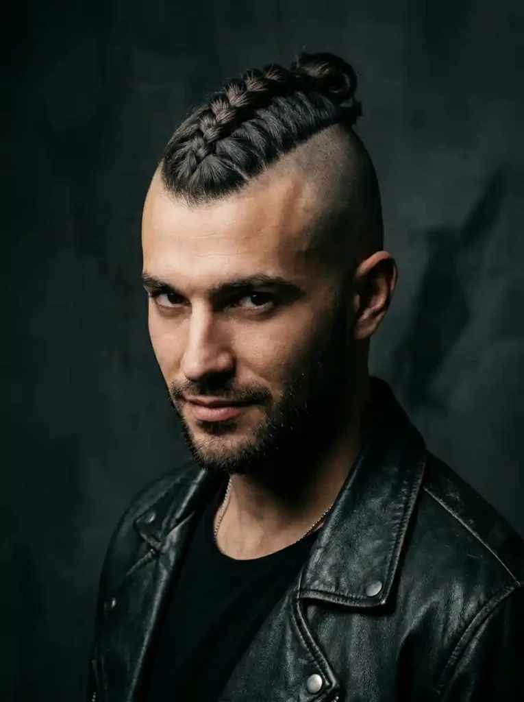 The Dutch Braid Mohawk With Gathered Bun