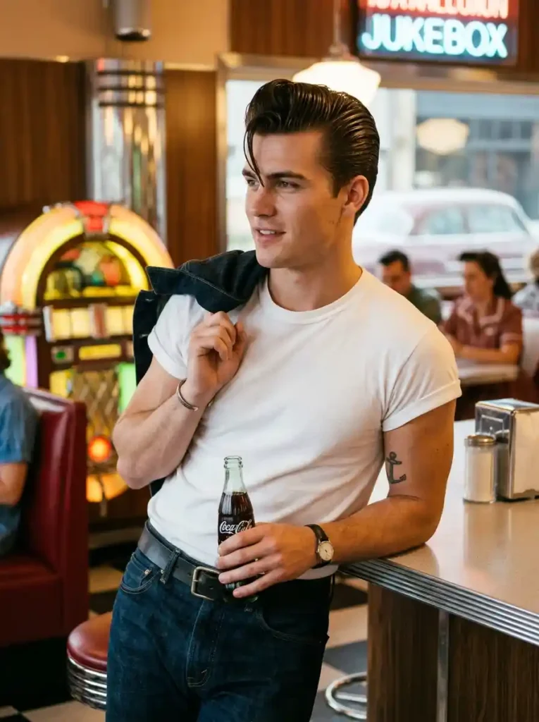 23 Pompadour Hairstyles Men Love for Timeless Style 18 The Elvis Inspired Greaser Pompadour With Period Accuracy