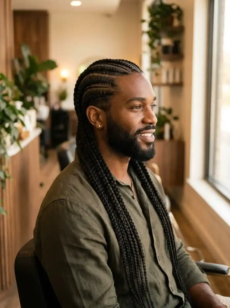 24 Cornrow Hairstyles for Men That Never Go Out of Style 5 The Feed In Cornrows for Natural Length Enhancement