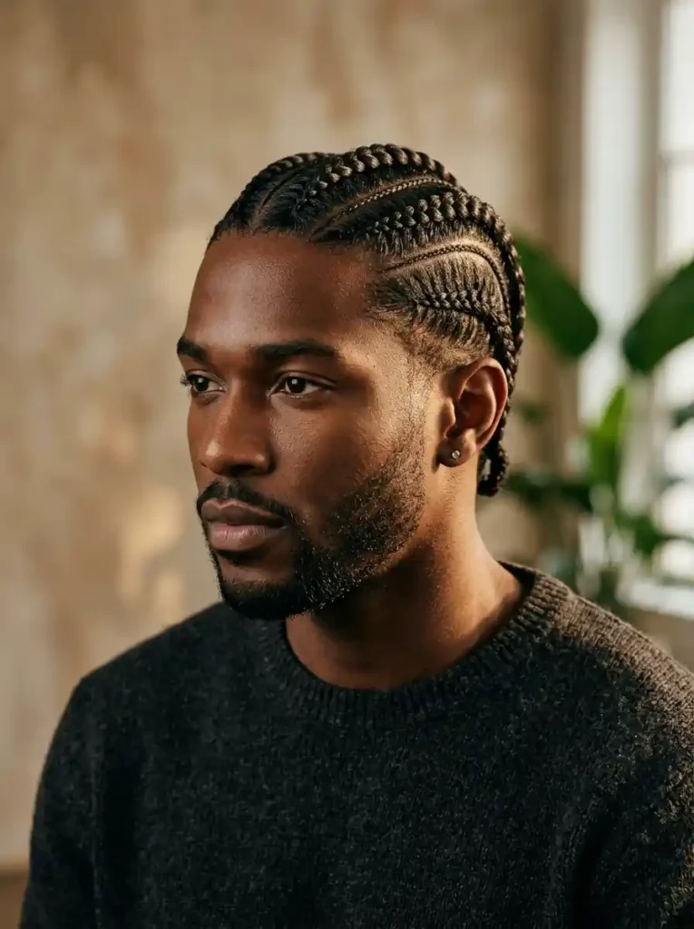 24 Cornrow Hairstyles for Men That Never Go Out of Style 13 The French Cornrows for Subtle Three Dimensional Volume