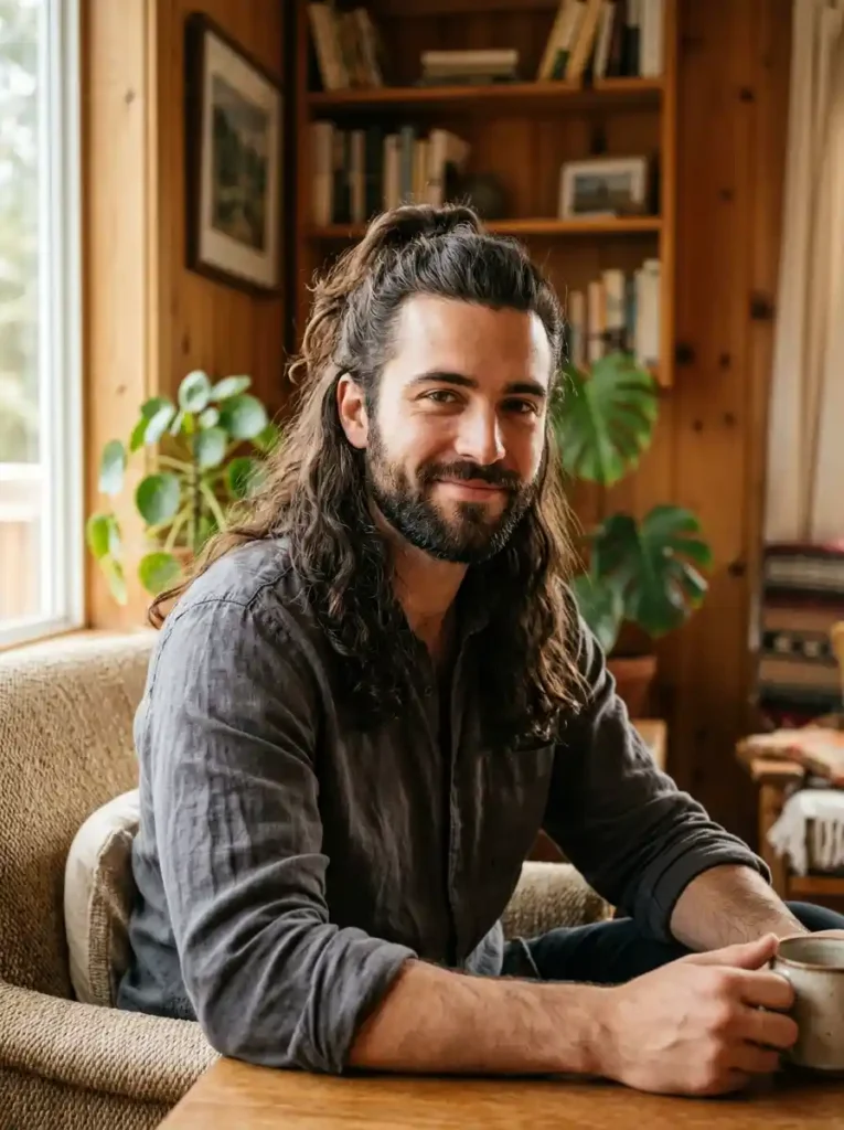 21 Mens Ponytail Hairstyles That Blend Style and Confidence 12 The Half Up Ponytail — The Best of Both Options